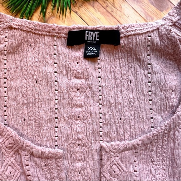 FRYE Pink Textured Long Sleeve Top Blouse - XXL - Picture 8 of 12
